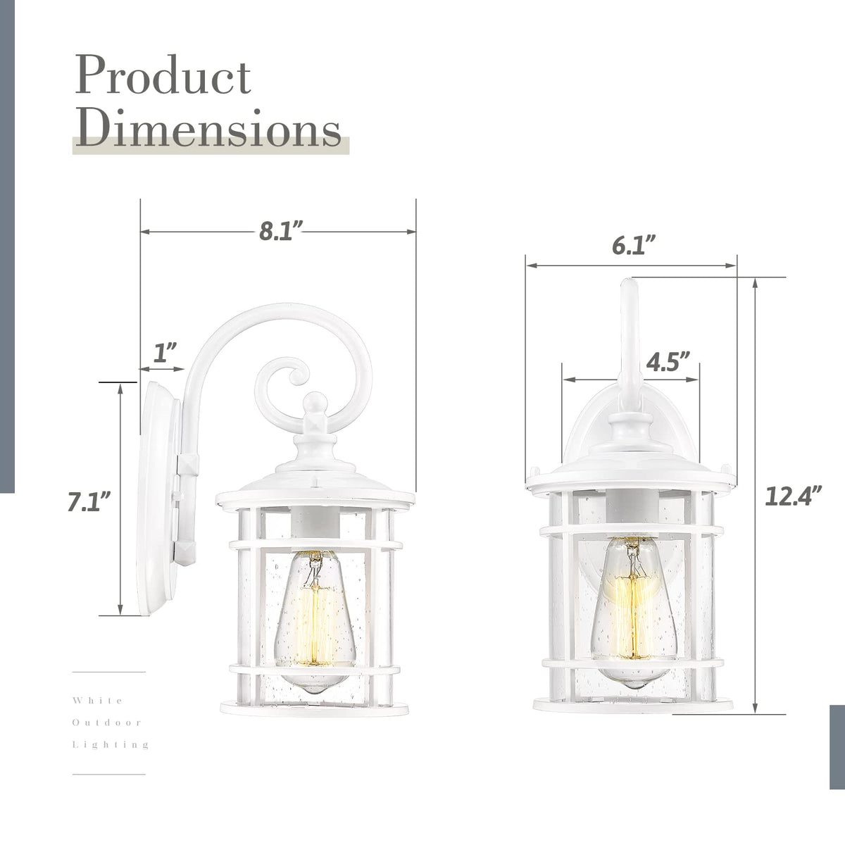 Emliviar 1Light Outdoor Wall Mounted Light, Farmhouse Exterior Light