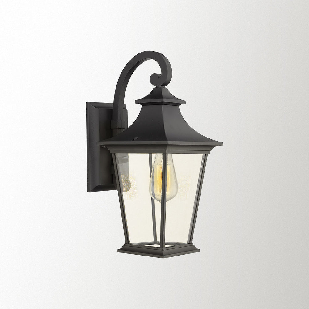 
                  
                    Emliviar Outdoor Wall Light, 1-Light Exterior Wall Mount Light with Clear Glass, 18" Height, Black Finish, 500181
                  
                