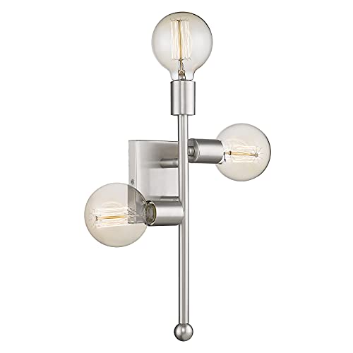
                  
                    Emliviar Bathroom Vanity Light Fixture, 3-Light Vintage Wall Sconce Lamp, Brushed Nickel Finish. HE224B-3W BN
                  
                