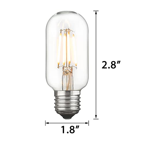 
                  
                    Emliviar Vintage T45 LED Edison Bulbs 6 Pack, Antique Tubular Bulbs 6W 2700K Warm White, E26 Base 60 Watt Equivalent 700 Lumens Clear Glass, T45-LED
                  
                