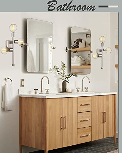 
                  
                    Emliviar Bathroom Vanity Light Fixture, 3-Light Vintage Wall Sconce Lamp, Brushed Nickel Finish. HE224B-3W BN
                  
                