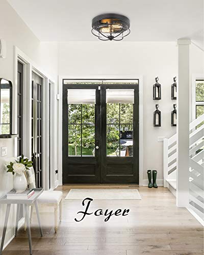 HWH Flush Mount Ceiling Light Fixtures 12'' 2-Light Farmhouse