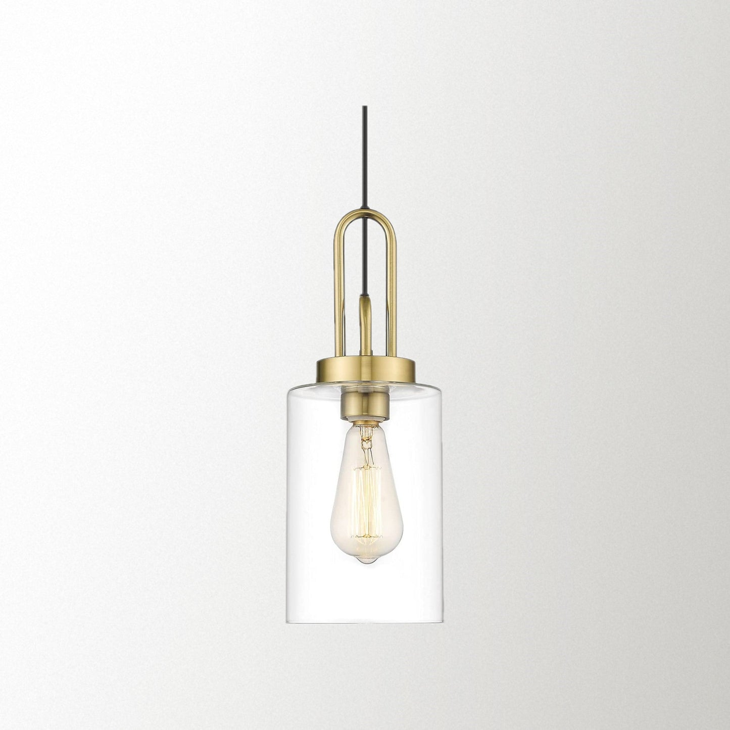 
                  
                    Emliviar Modern Gold Pendant Light - Kitchen Island Hanging Light with Clear Glass Shade in Gold Finish,YCE236 M1L BG
                  
                