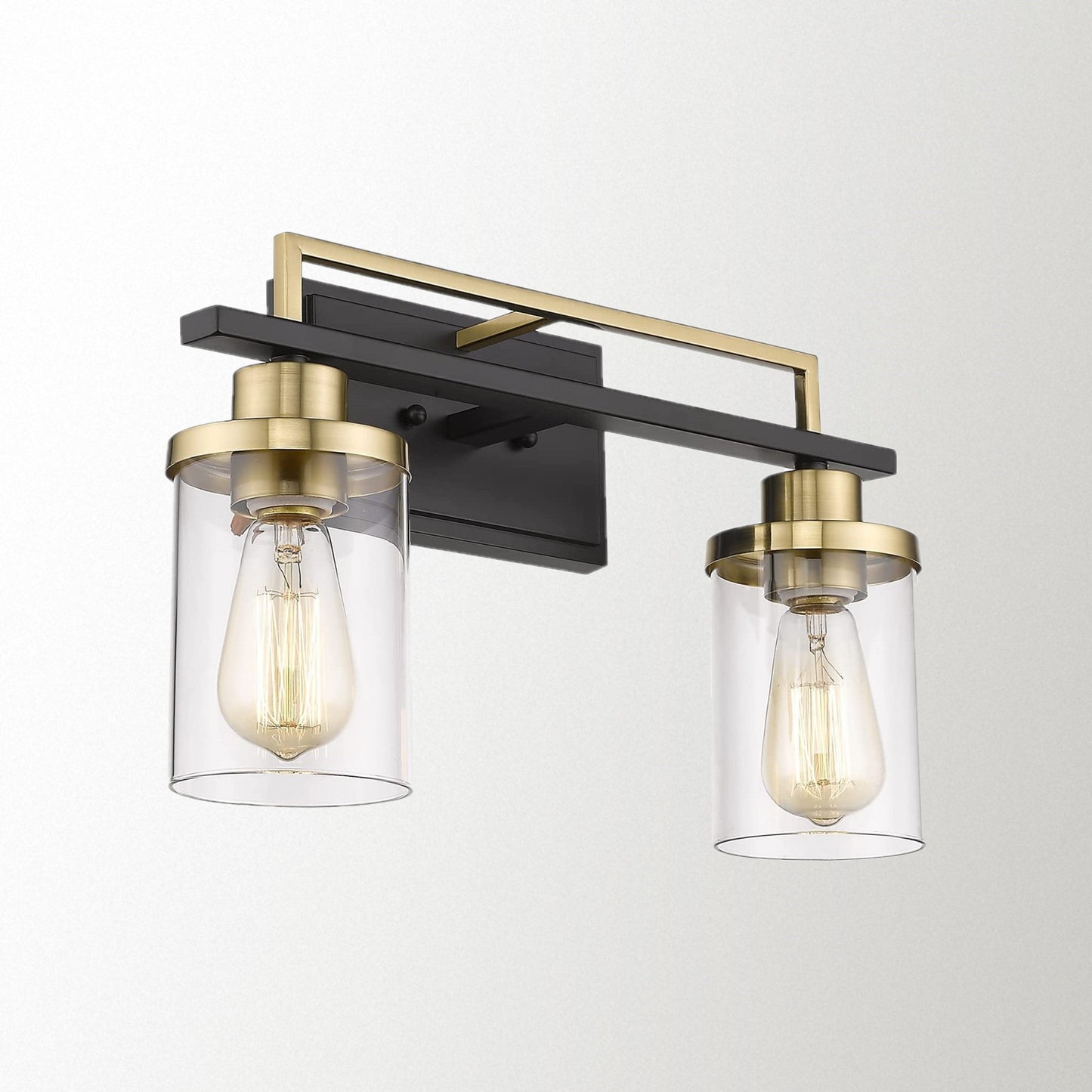 
                  
                    Emliviar 2-Light Gold Bathroom Light Fixtures - Vanity Light in Black and Gold Finish with Clear Glass,YCE238B-2W BK+BG
                  
                