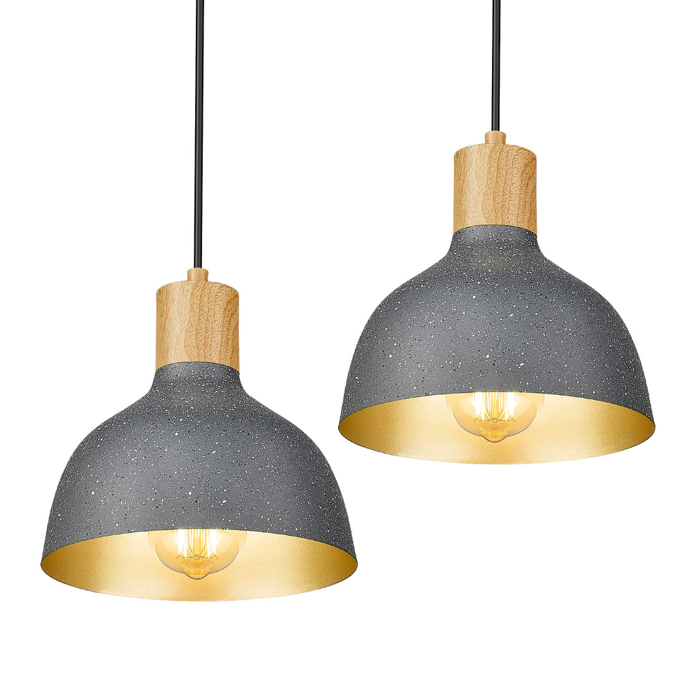 
                  
                    Emliviar 2 Pack Pendant Light Fixtures, 8 Inch Hanging Lights for Dining Room Bedroom with Dome Metal Shade, Natural Stone Finish, GE273MIL-2 Grey
                  
                