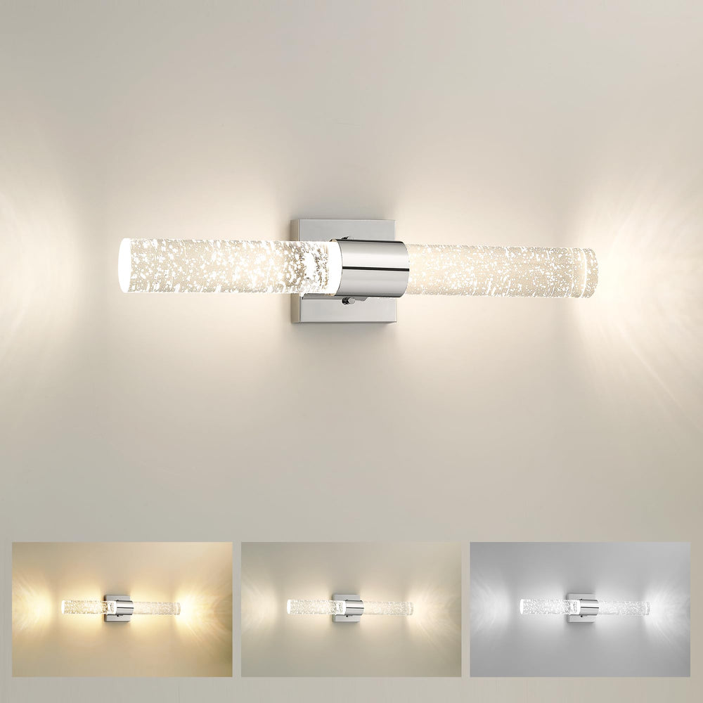 
                  
                    HWH Chrome Vanity Lights, LED Bathroom Lights Over Mirror 11W with Bubble Glass, Modern Wall Sconce Crystal Wall Light Fixtures, 3000K/4000K/5000K Dimmable, 5HW76B-LED CH
                  
                