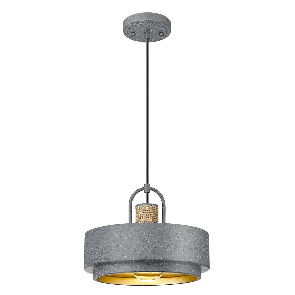 
                  
                    Emliviar 1-Light Industrial Pendant Light, 11 Inch Modern Hanging Light for Kitchen Barn, Metal Lampshade in Natural Stone Finish, GE275MIL Grey
                  
                