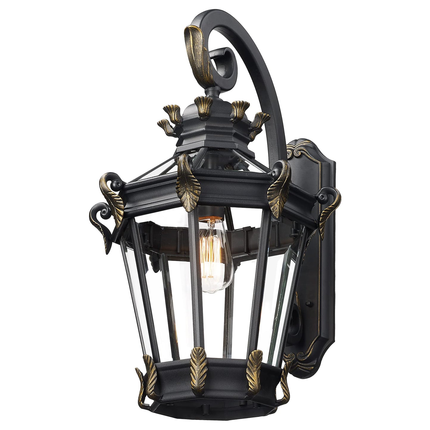 
                  
                    Emliviar Farmhouse Large Outdoor Wall Light, 24.4" Vintage Rustic Exterior Porch Light with Clear Glass for House Patio, Die-Cast Aluminum in Black Finish, XE267B BG
                  
                