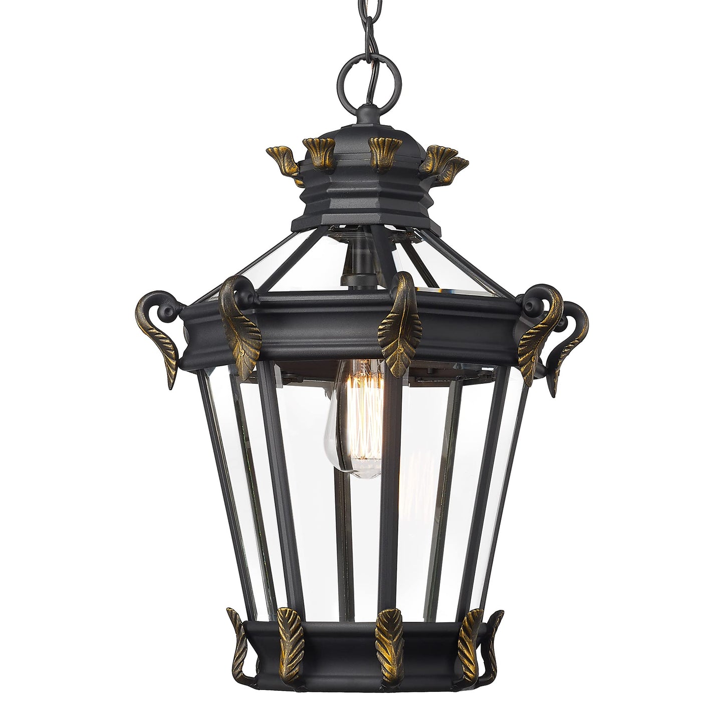 
                  
                    Emliviar Vintage Outdoor Pendant Light, 20 Inch Large Exterior Hanging Porch Light with Clear Glass, Die-Cast Aluminum in Black Finish, XE267H BG
                  
                