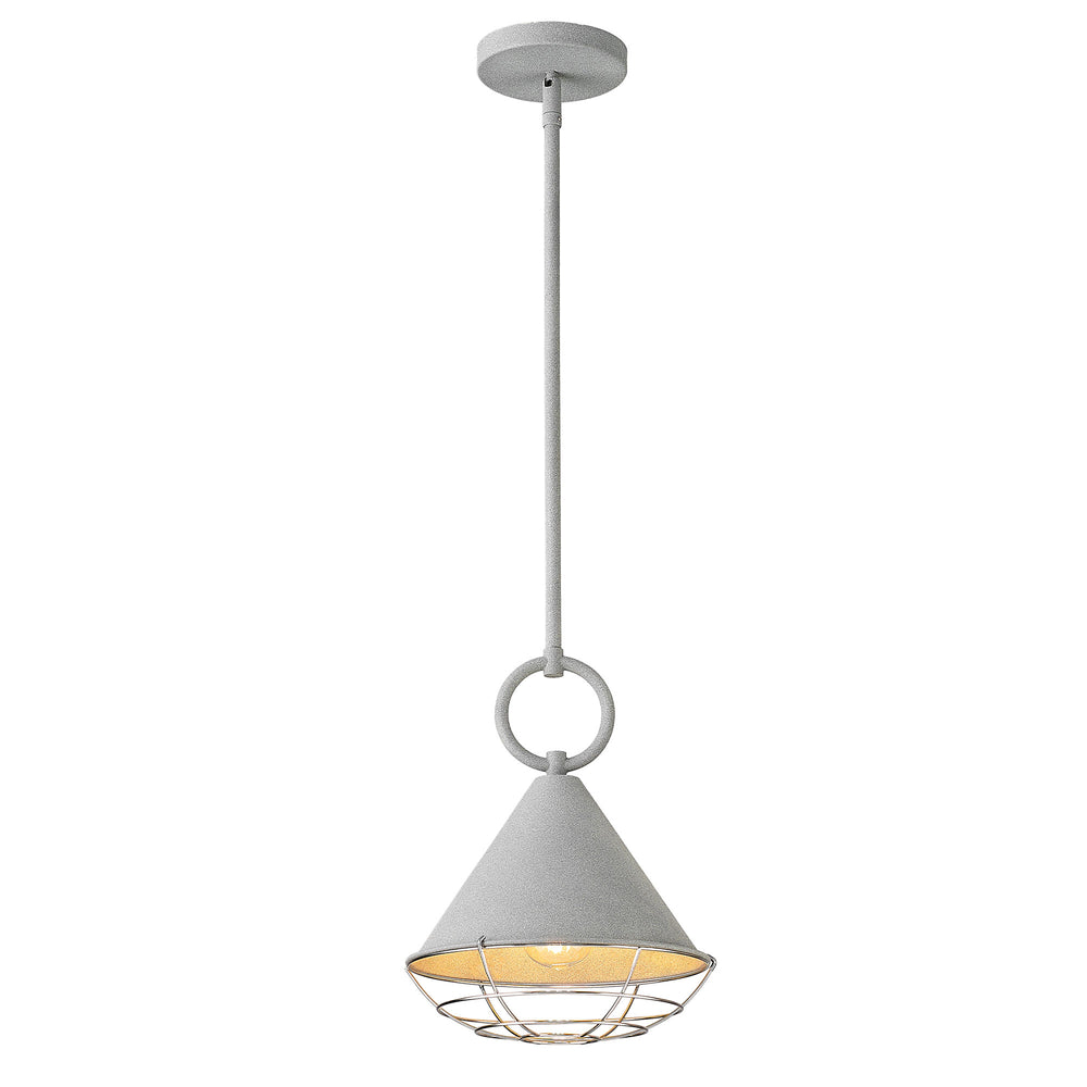 
                  
                    Emliviar 9.6" Industrial Pendant Light Fixture, 1-Light Dome Hanging Lights for Living Room, Frosted Grey Finish with Metal Shade, YSE278MIL Grey
                  
                