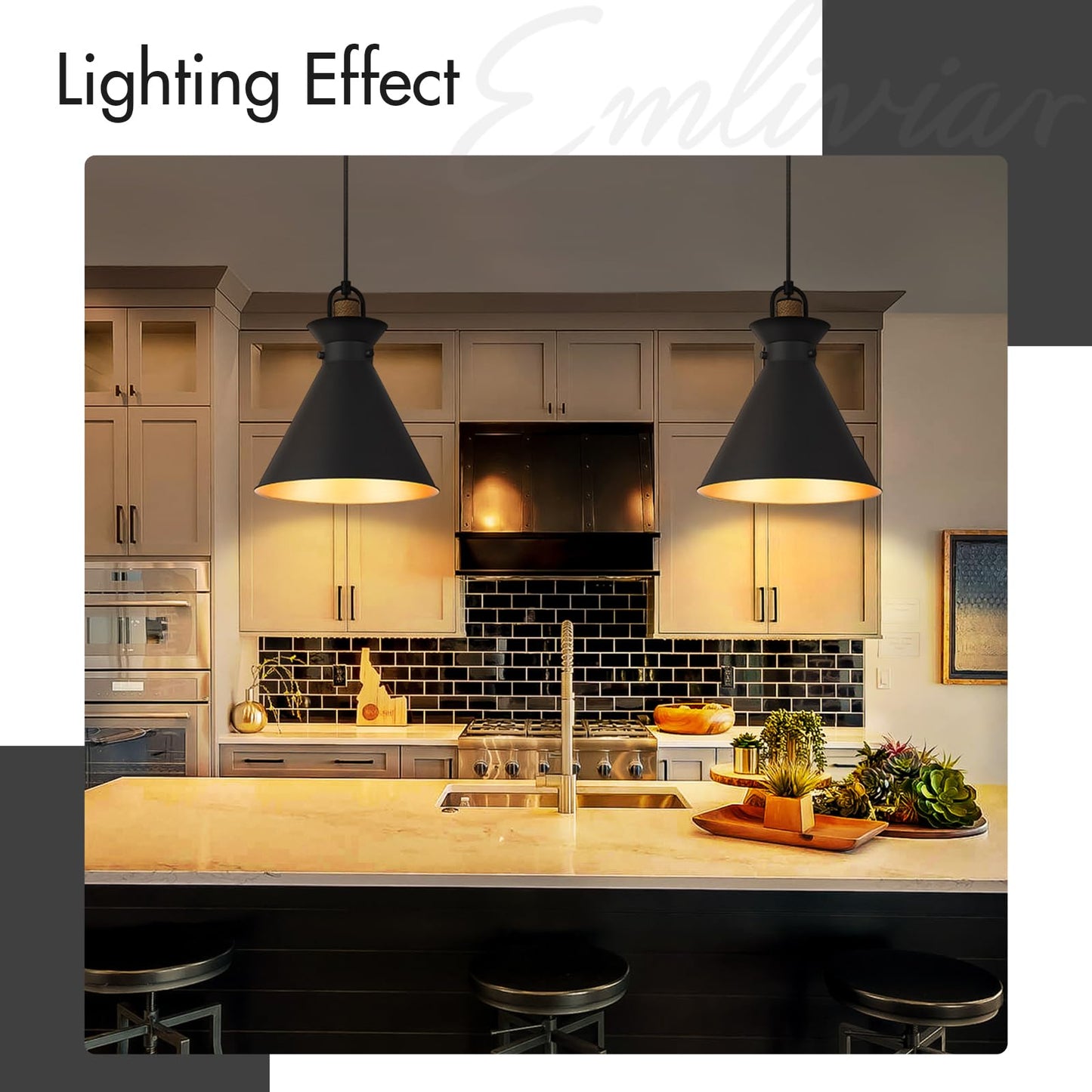 
                  
                    Emliviar Modern 14 Inch Pendant Light Fixtures, 1-Light Farmhouse Hanging Light for Kitchen Barn, Adjustable Cord with Black Finish, YSE2MIL-M BK
                  
                