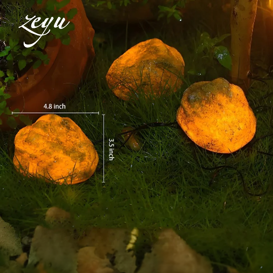
                  
                    ZEYU Solar Stone Glow Light, Waterproof Landscape Night Lights for Lawn, Patio, Path, 4 Pack
                  
                
