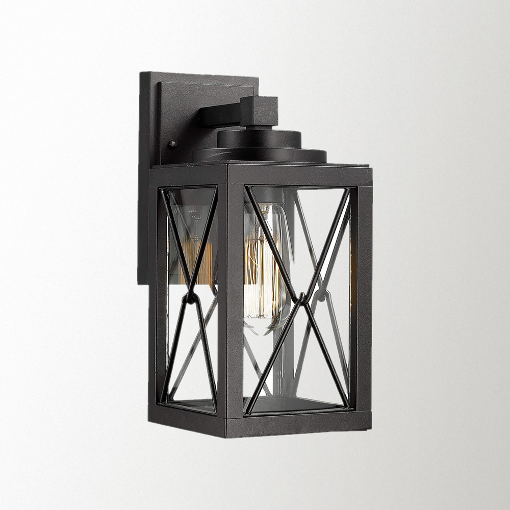 Emliviar Outdoor Wall Mount Light Fixture in Black Finish,0387BK