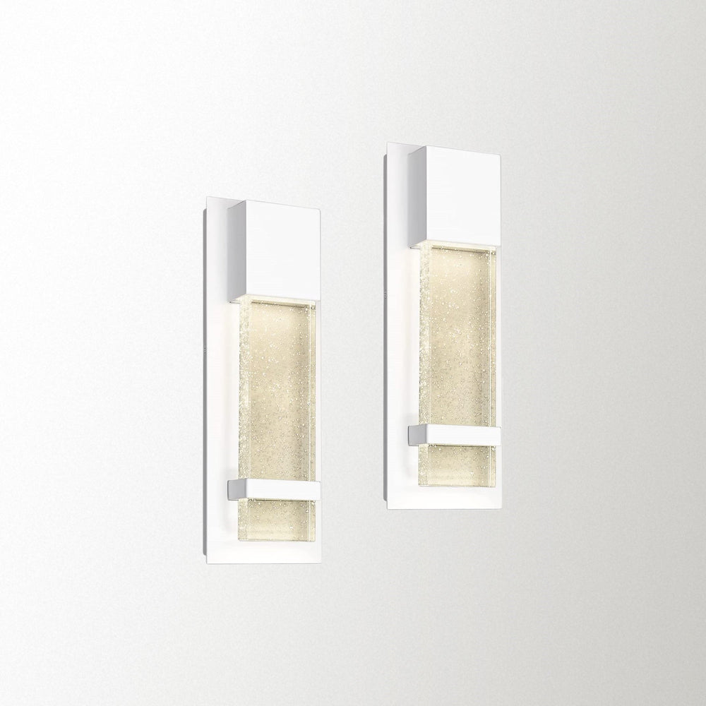 Emliviar Modern Wall Sconces Set of Two, 2 Pack LED Wall Lights Outdoor Indoor with Bubble Glass, White Finish, 0395-WD-2PK WH