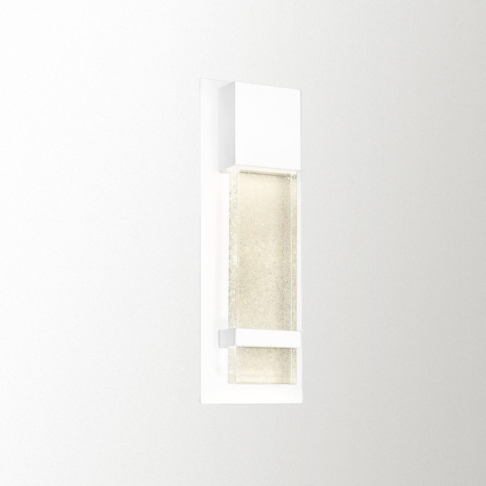 Emliviar Modern LED Wall Sconce, Indoor Outdoor Sconce Light with Bubble Glass, White Finish, 0395-WD WH