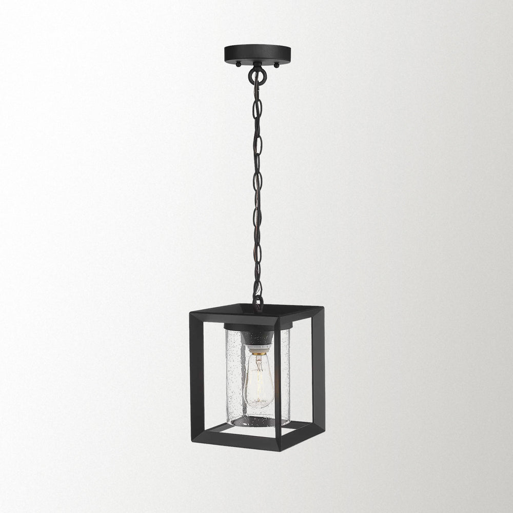 Emliviar Modern Exterior Hanging Light in Black Finish,2083H BK