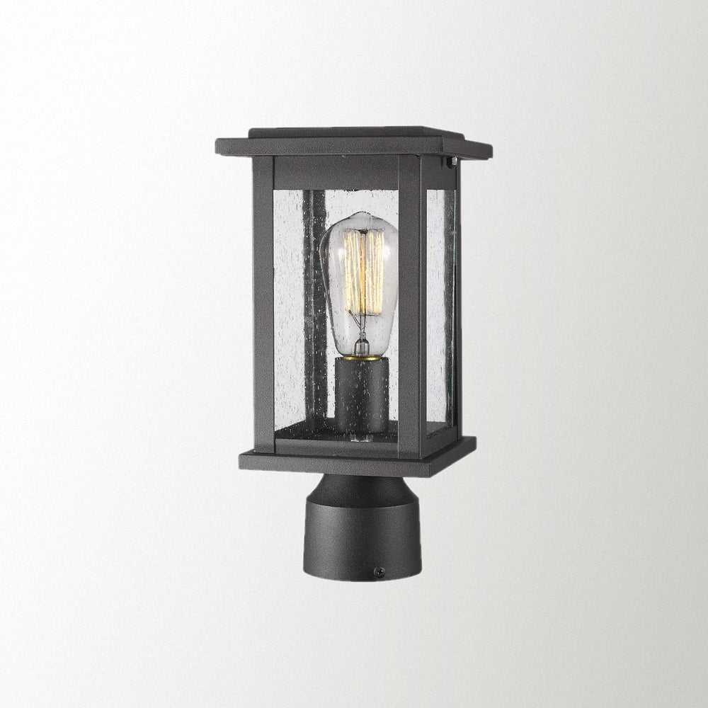 
                  
                    Emliviar Outdoor Post Light Fixtures 2 Pack, Exterior Pillar Light in Black Finish with Seeded Glass,1803EW1-P-2PK
                  
                
