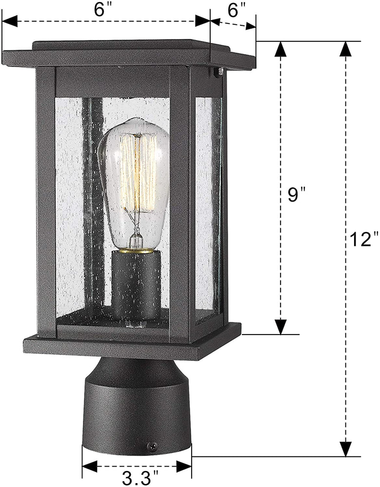 
                  
                    Emliviar Modern Outdoor Lighting Fixtures, Post Light Fixtures Pillar Light in Black Finish,1803EW1-P
                  
                