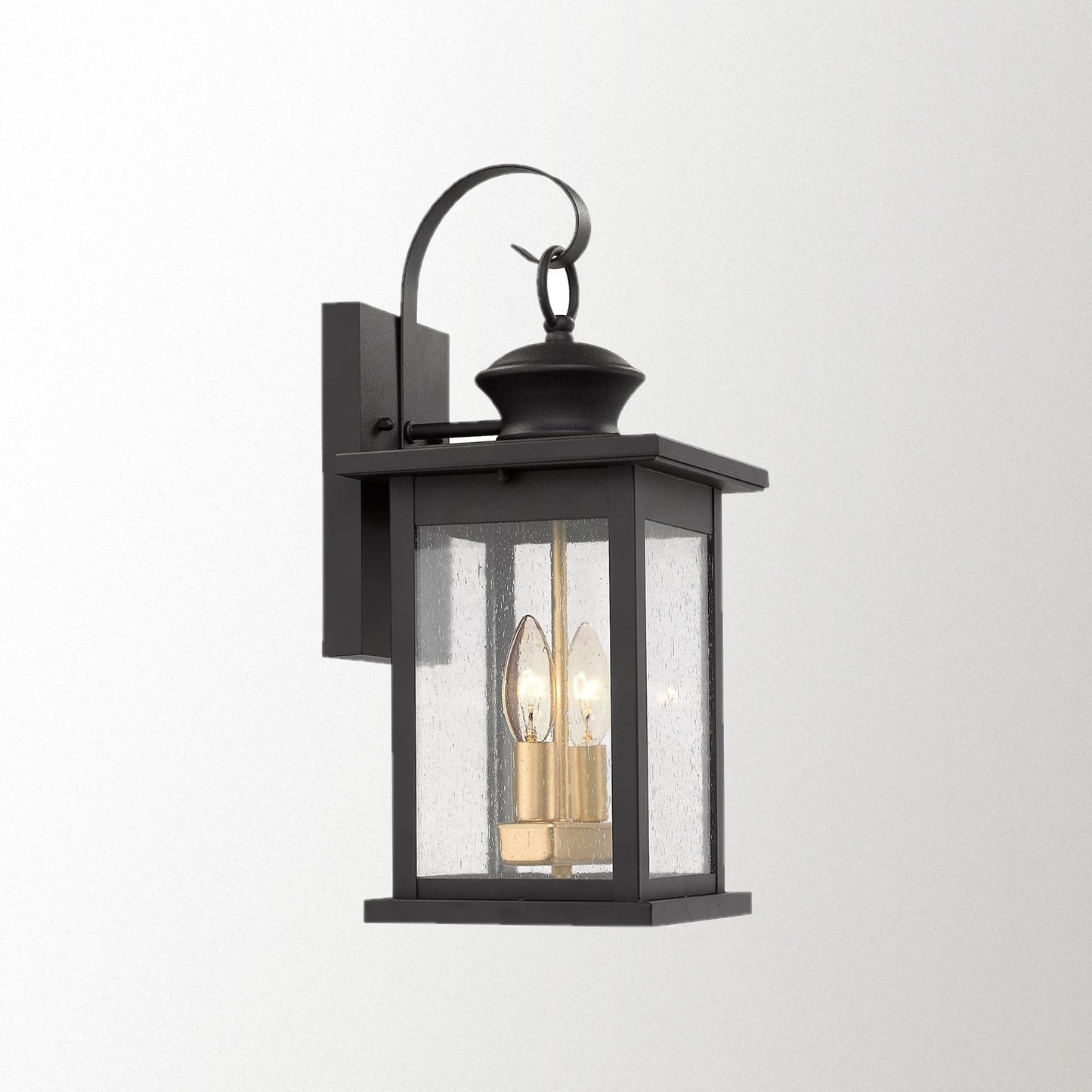 
                  
                    Emliviar Outdoor Wall Lighting, 18" Exterior Lights for House, Black and Gold Finish with Seeded Glass,1810-BW2-R
                  
                