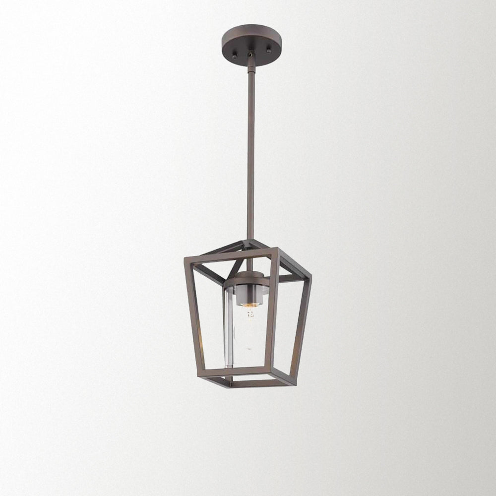 Emliviar Mini Cage Hanging Light with Clear Glass Shade,P3033-M1L