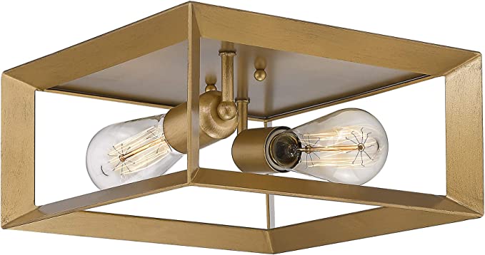 
                  
                    Emliviar Flush Mount 12 inch Ceiling Light Fixture Antique Brass Finish, 3040-2
                  
                