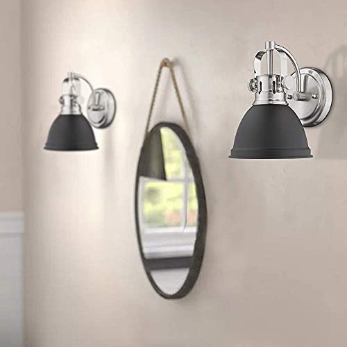 
                  
                    Emliviar 1-Light Bathroom Vanity Wall Mount Light Fixture, Hallway Wall Lamp in Black Finish with Metal Shade,4053H
                  
                