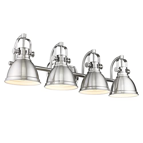 
                  
                    Emliviar 4-Light Bathroom Vanity Lights, 31.5 inch Modern Brushed Nickel Bathroom Light Fixture with Metal Shade, 4054-4W BN
                  
                