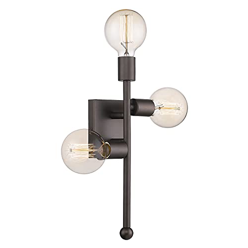Emliviar 3-Light Bathroom Vanity Light, Farmhouse Vanity Wall Sconce Lamp Bathroom Lighting with Oil Rubbed Bronze Finish