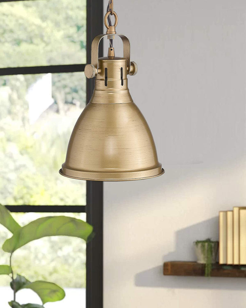 
                  
                    Emliviar Industrial Metal Hanging Light Fixture 8 inch, Antique Gold Finish,4054M AG
                  
                