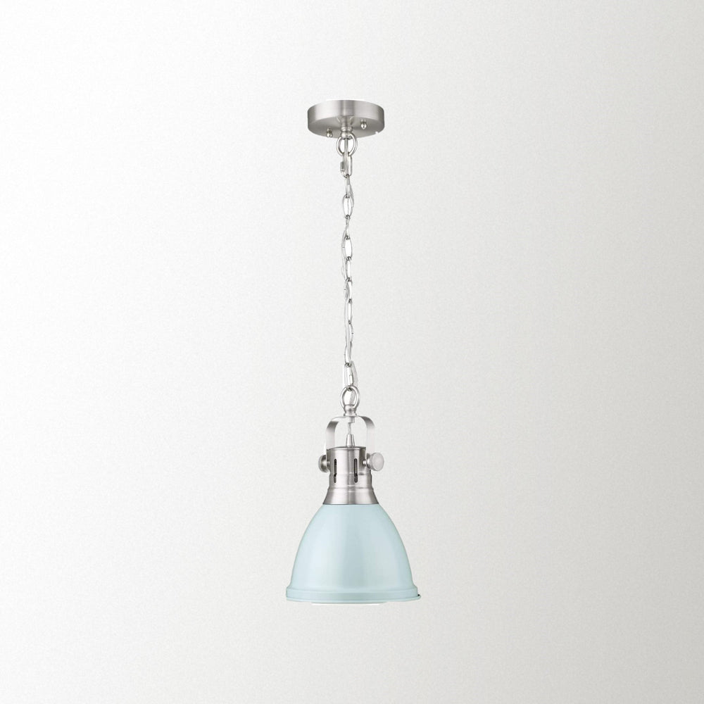 Emliviar Mini Pendant Light 8 Inch, Modern Metal Hanging Light in BLUE Finish, 4054M SF