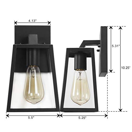 
                  
                    Emliviar Outdoor Wall Mounted Light Single Light Exterior Wall Sconce Lantern, Black Finish Lamp with Clear Bevel Glass,OS-1803AW1
                  
                