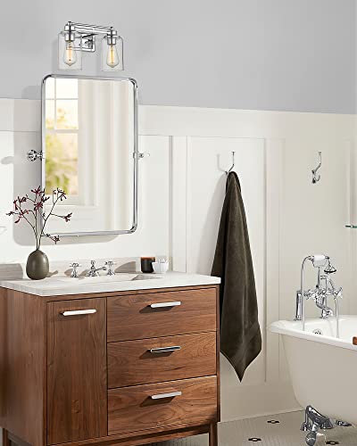 
                  
                    HWH Bathroom Vanity Light Fixtures Over Makeup Mirror Chrome Farmhouse Washroom Lamp Lighting Fixture Vintage Wall Sconce Lights, 5HLT63B-2W CH
                  
                