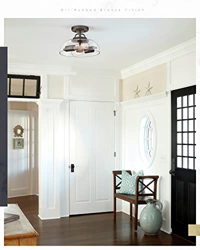 
                  
                    HWH Semi Flush Mount Ceiling Light Fixtures, 11" Semi Flush Mount Close to Ceiling Light, Oil-Rubbed Bronze Finish, 5HZG63F ORB
                  
                