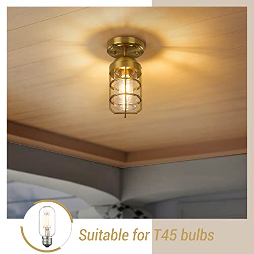 
                  
                    Emliviar Nautical Ceiling Light Fixture, Modern Brass Ceiling Light Semi-Flush Mount for Kitchen Bedroom Bathroom, Gold Finish, GE255F BG
                  
                