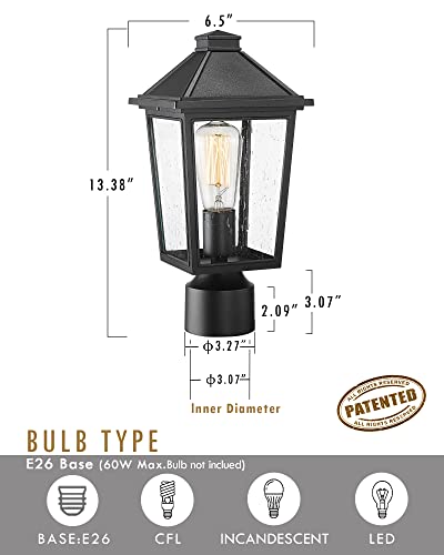 
                  
                    HWH Outdoor Post Light Fixtures Exterior  Post Lamp, Matte Black Finish, 5HX64P BK
                  
                