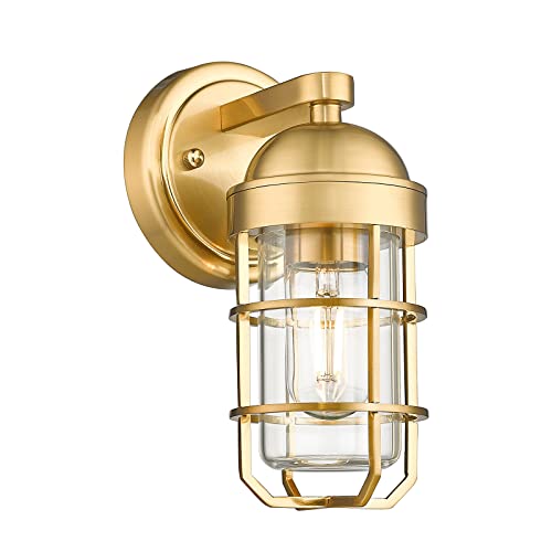 Emliviar Nautical Wall Light, Modern Brass Vanity Light Fixture, Gold Finish, GE255B BG