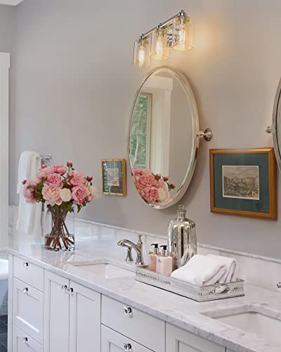 
                  
                    HWH Bathroom Vanity Light Fixtures Over Makeup Mirror Chrome Farmhouse Washroom Lamp Lighting Fixture Vintage Wall Sconce Lights, 5HLT63B-3W CH
                  
                