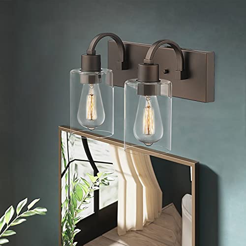 
                  
                    Emliviar Vanity Light for Bathroom - 2-Light Wall Sconce Lighting in Oil Rubbed Bronze Finish with Clear Glass, YCE237B-2W ORB
                  
                