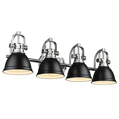 
                  
                    Emliviar Vanity Light Fixture Over Mirror, Modern 4-Light Bathroom Light Fixtures with Metal Shade, Black and Brushed Nickel Finish, 4054-4W BN+BK
                  
                