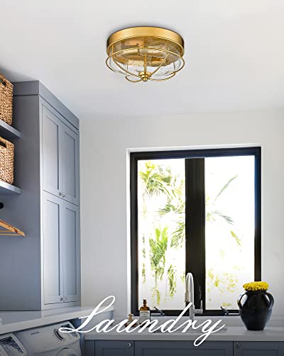 
                  
                    HWH Outdoor Indoor Ceiling Light, 12inch Flush Mount Bedroom Ceiling Light Fixtures, Brushed Champagne Gold Finish, 5HTJ7-F BG
                  
                