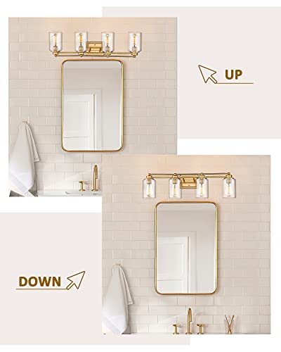 HWH Bathroom Vanity Light Fixtures 4-Light Wall Sconce Over Mirror, Mo