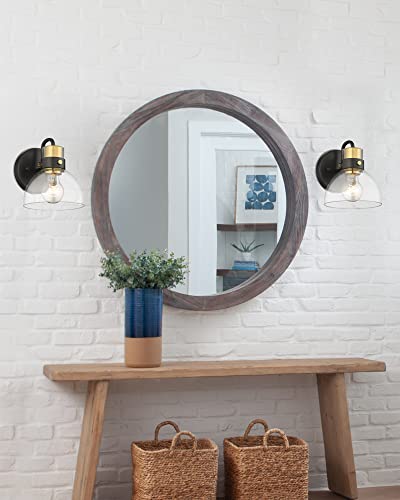 
                  
                    HWH Bathroom Vanity Light Modern Single Wall Sconce Light with Clear Glass Shade, Indoor Wall Lamp, Black and Gold Finish, 5HZG68B BK+BG
                  
                