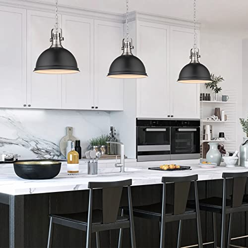 
                  
                    Emliviar 2-Pack Pendant Lights, Farmhouse Industrial Hanging Lights 14 inch, Black Finish, 4054L BN/BK-2PK
                  
                
