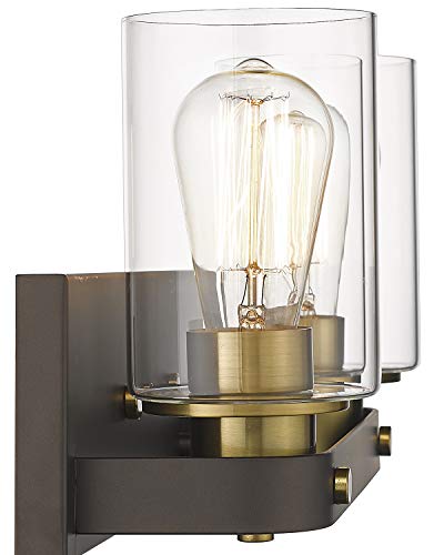 
                  
                    Emliviar 2-Light Bathroom Vanity Light, Oil Rubbed Bronze and Gold Finish with Clear Glass,YCE1901-2W ORB+BG
                  
                