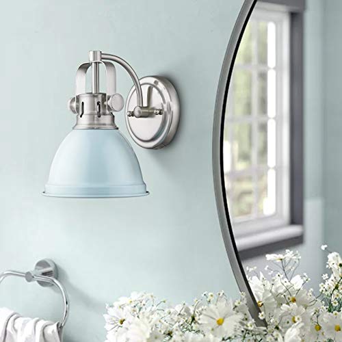 
                  
                    Emliviar Bathroom Vanity Light Fixtures, 1-Light Hallway Wall Sconce Light, Blue and Brushed Nickel Finish, 4053 SF
                  
                