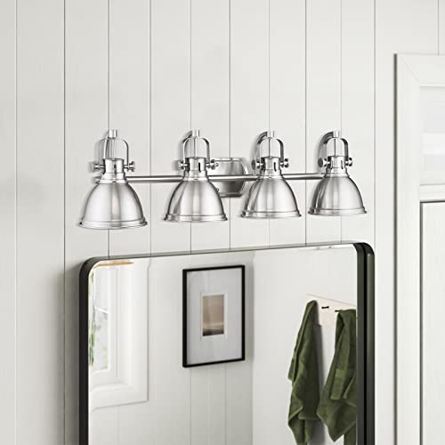 
                  
                    Emliviar 4-Light Bathroom Vanity Lights, 31.5 inch Modern Brushed Nickel Bathroom Light Fixture with Metal Shade, 4054-4W BN
                  
                