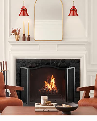 
                  
                    HWH Single Wall Sconce Light Fixture Vintage Bathroom Vanity Lighting, 1-Light Wall Lamp Glossy Red and Brushed Gold Finish, 5HZG56B RED+BG
                  
                