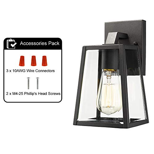 
                  
                    Emliviar Outdoor Wall Mounted Light Single Light Exterior Wall Sconce Lantern, Black Finish Lamp with Clear Bevel Glass,OS-1803AW1
                  
                