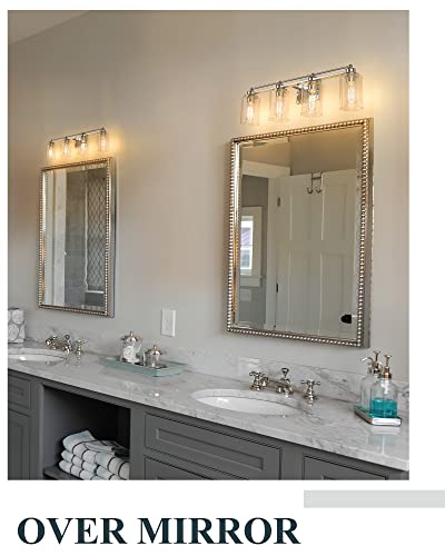 
                  
                    HWH Bathroom Vanity Light Fixtures Over Makeup Mirror Chrome Farmhouse Washroom Lamp Lighting Fixture Vintage Wall Sconce Lights, 5HLT63B-4W CH
                  
                