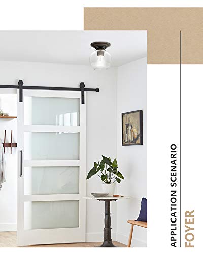
                  
                    Emliviar 1-Light Semi Flush Mount Ceiling Lights, Farmhouse Modern Ceiling Light Fixture with Clear Glass Lampshade, Oil Rubbed Bronze Finish, 4FH38-F ORB
                  
                